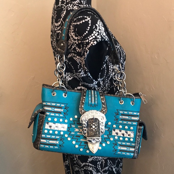 Handbags - Western Style Bag with Conceal Carry pocket